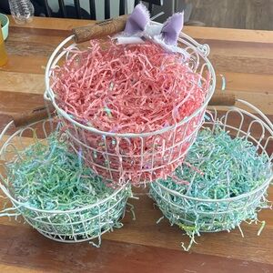 TWO ONLY Hearth and Hand White Wire Easter Baskets